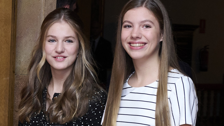 Princess Leonor and Infanta Sofía at event