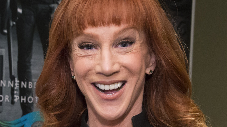 Kathy Griffin smiling and pointing at herself