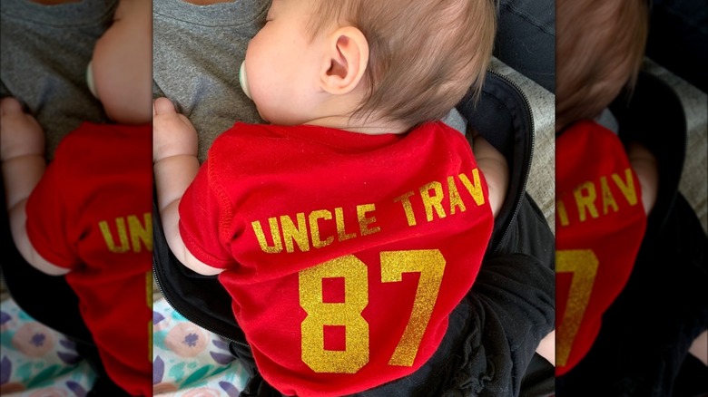 Kylie Kelce's daughter sleeping on her chest