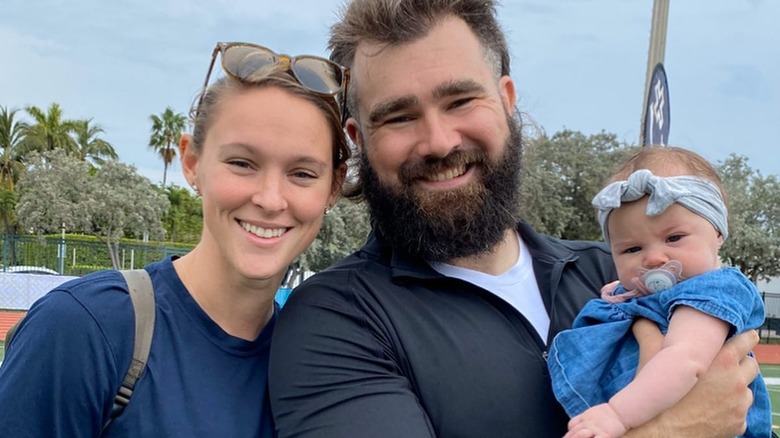 Kylie Kelce and Jason Kelce with their daughter