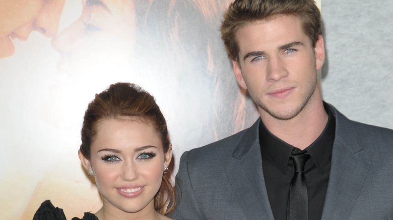 Liam Hemsworth and Miley Cyrus at the premiere of The Last Song