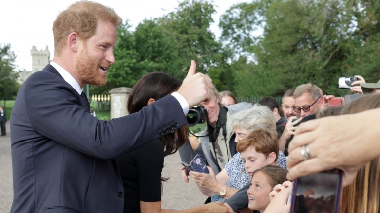 Prince Harry with fans