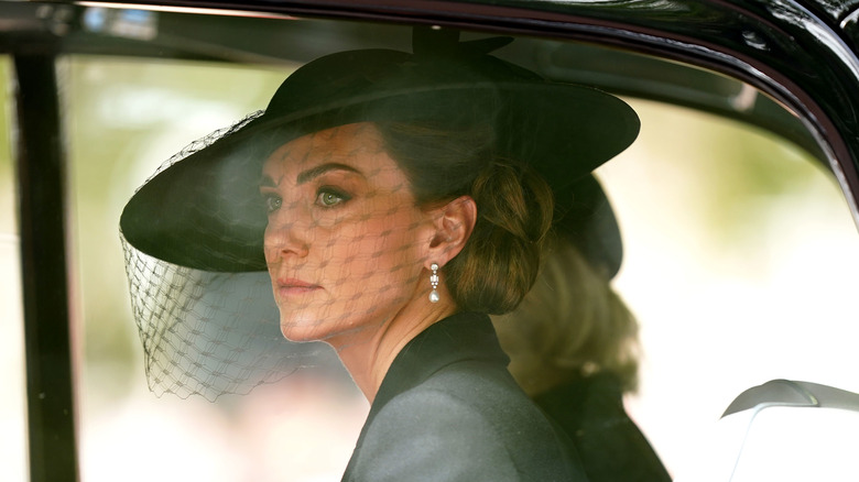 Princess Catherine arriving at queen's funeral