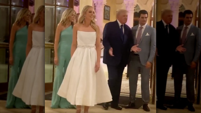 Tiffany Trump reception dress with family behind