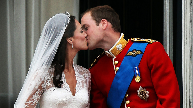 Prince William and Catherine Middleton's wedding kiss