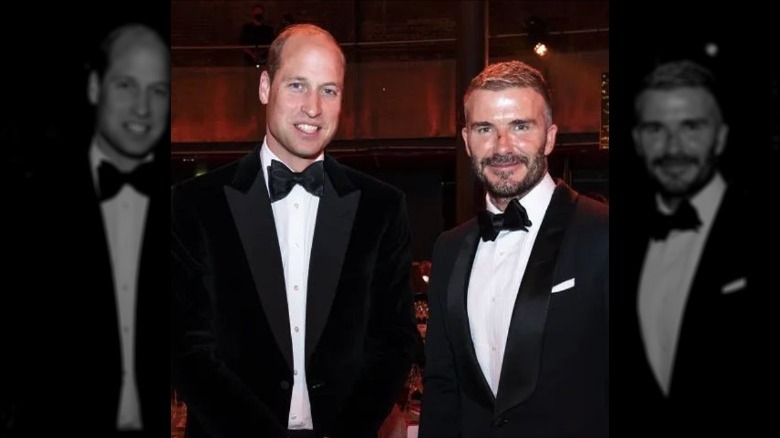 Prince William and David Beckham posing