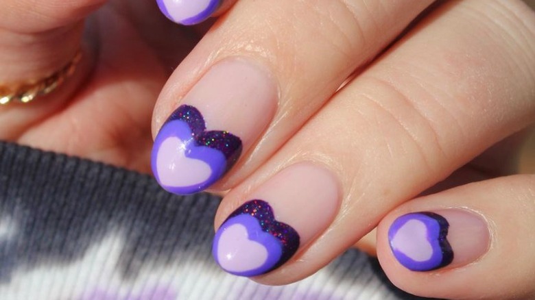 purple nail art