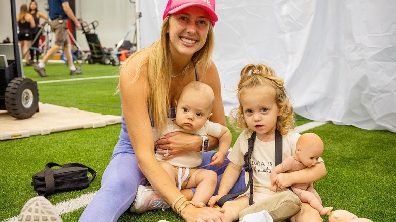 Brittany Mahomes with her two children