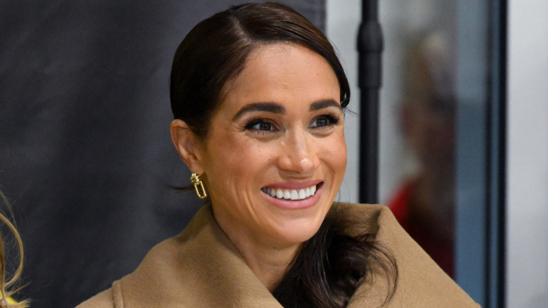 Meghan Markle smiling up-close