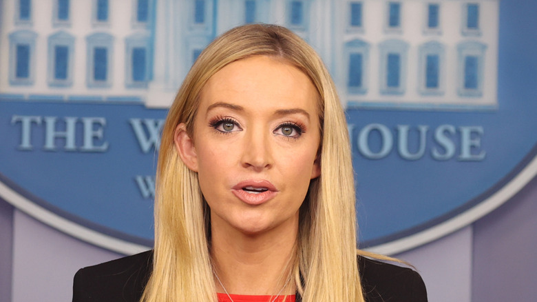 Kayleigh McEnany speaking in the White House press briefing room