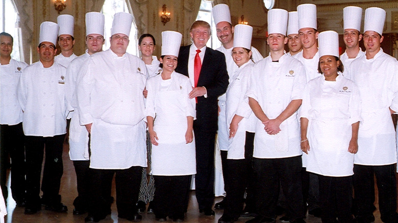 Trump with kitchen team