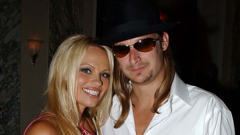 Pamela Anderson and Kid Rock smiling