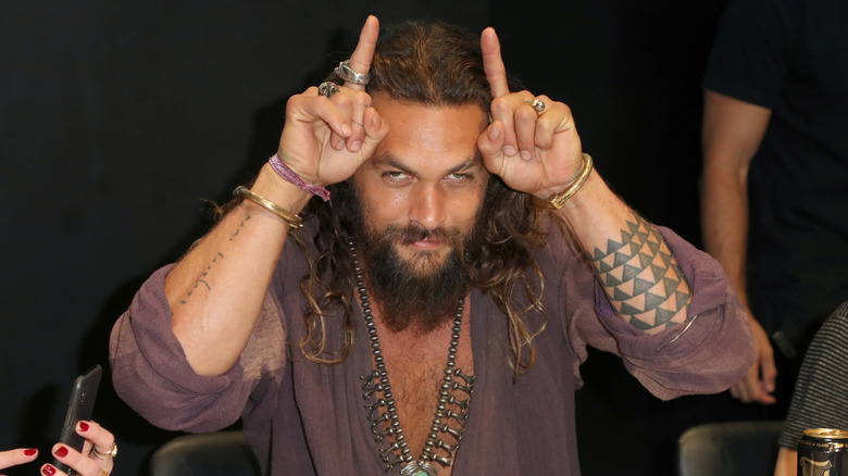 Jason Momoa goofing around