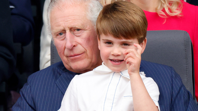 King Charles with his grandson, Prince Louis