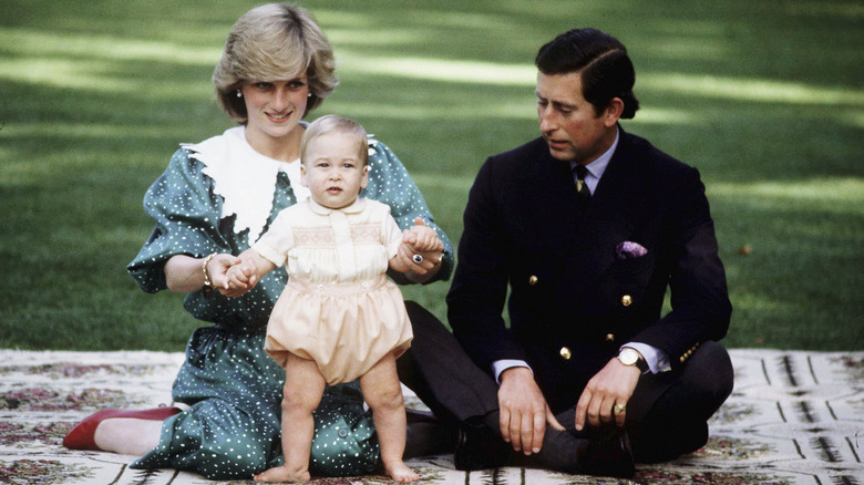 Princess Diana, Charles and William as a baby