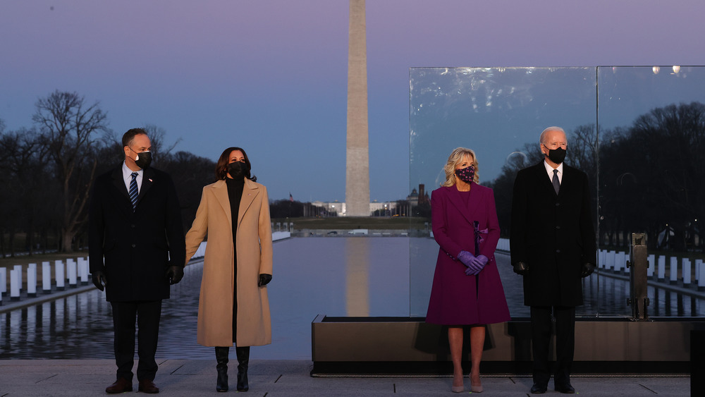 The Bidens and Kamala Harris and Doug Emhoff at inauguration