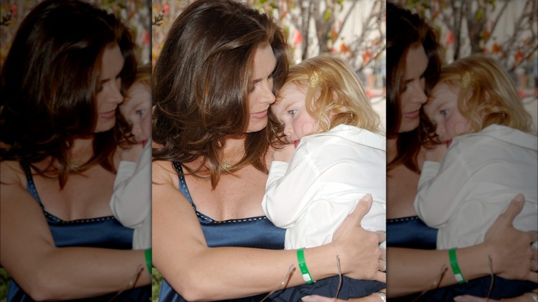 Brooke Shields holding her daughter Rowan