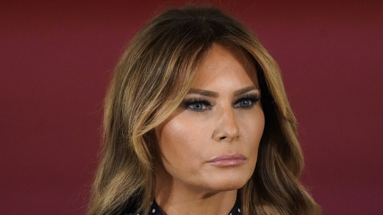 Melania Trump scowling