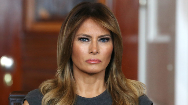 Melania Trump scowling