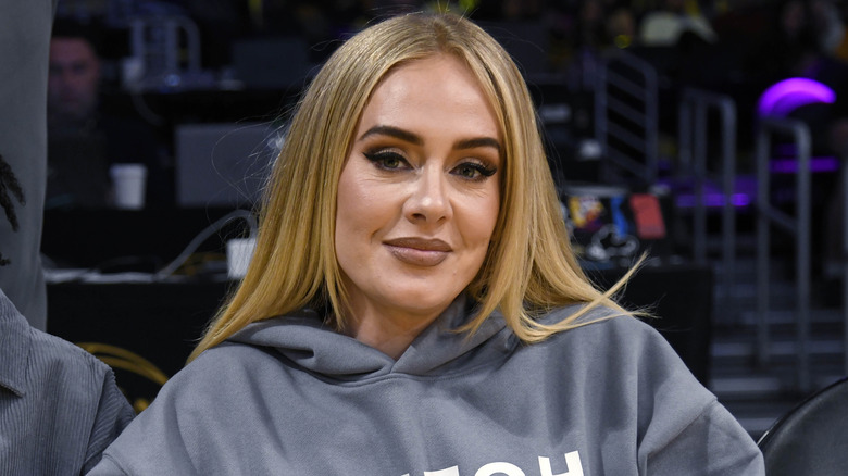 Adele at a basketball game