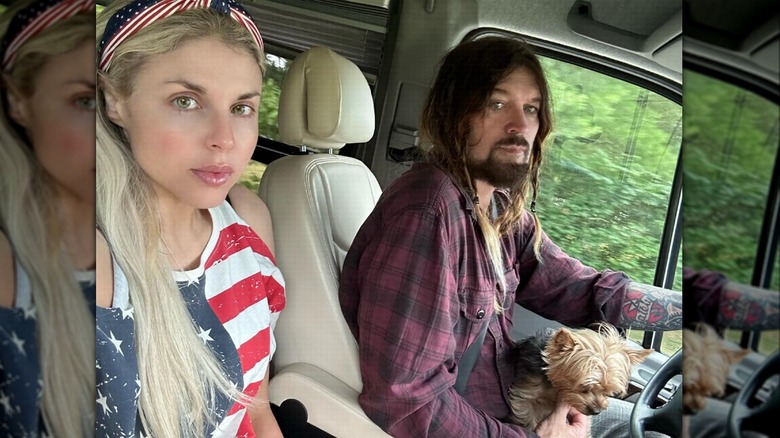 Firerose and Billy Ray Cyrus selfie in car