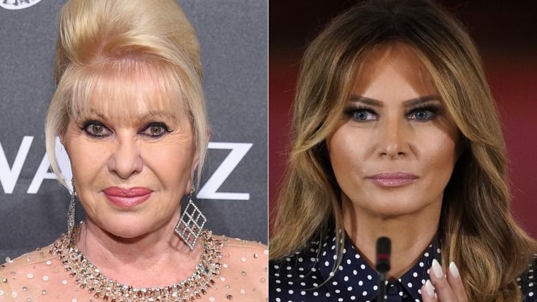 Ivana Trump and Melania Trump smiling