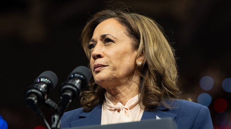 Kamala Harris standing at a podium