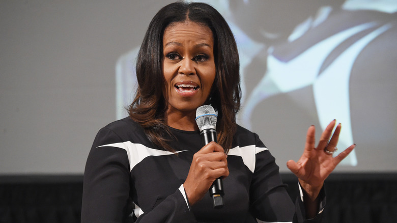 Michelle Obama at The Streiker Center in New York City, 2017.