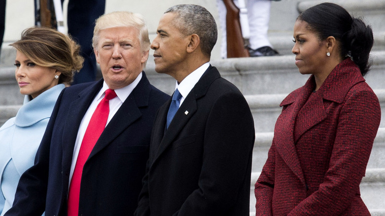 The Obamas and the Trumps at the 2017 Inauguration on Capitol Hill.