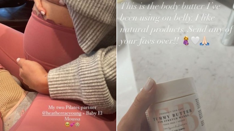 Heather Rae El Moussa shows off her baby bump and tummy butter