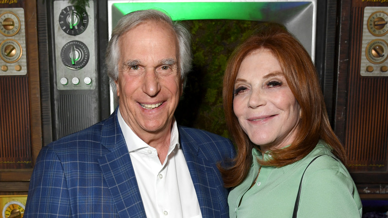 Henry Winkler with Stacey Weitzman smiling