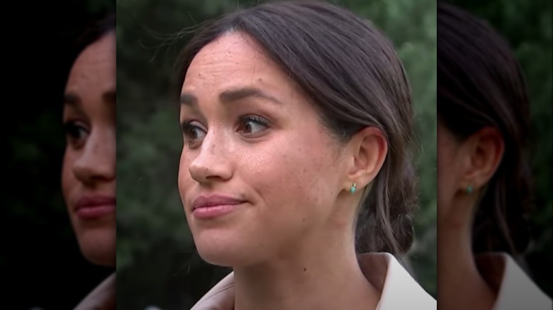 Meghan Markle tearing up during interview