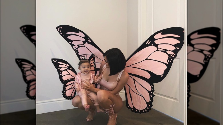 Kylie Jenner and her daughter Stormi dressed up as butterflies