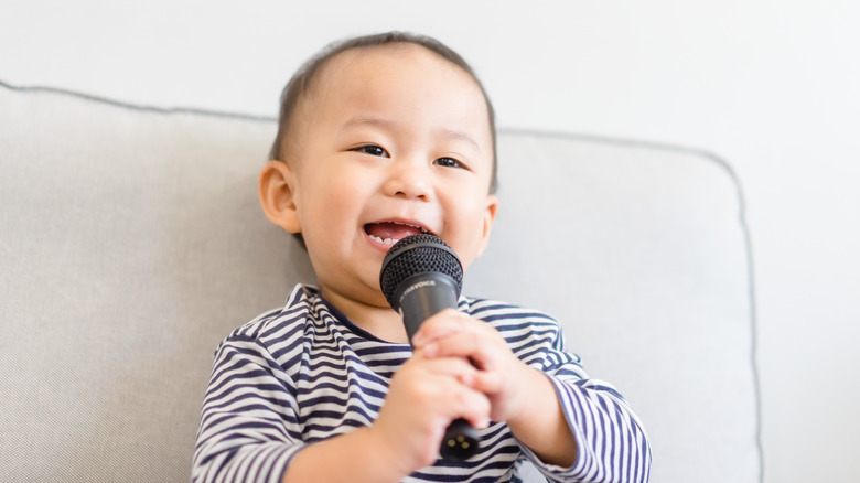 baby boy with mic