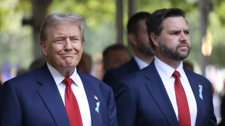 JD Vance and Donald Trump at an event