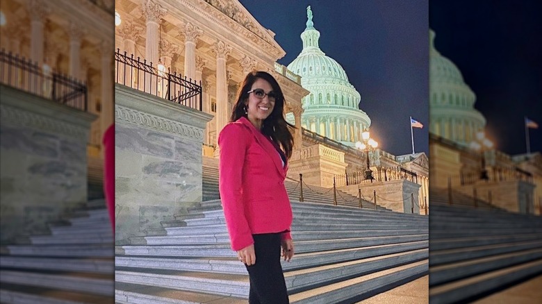 Lauren Boebert smiling outside the Capitol