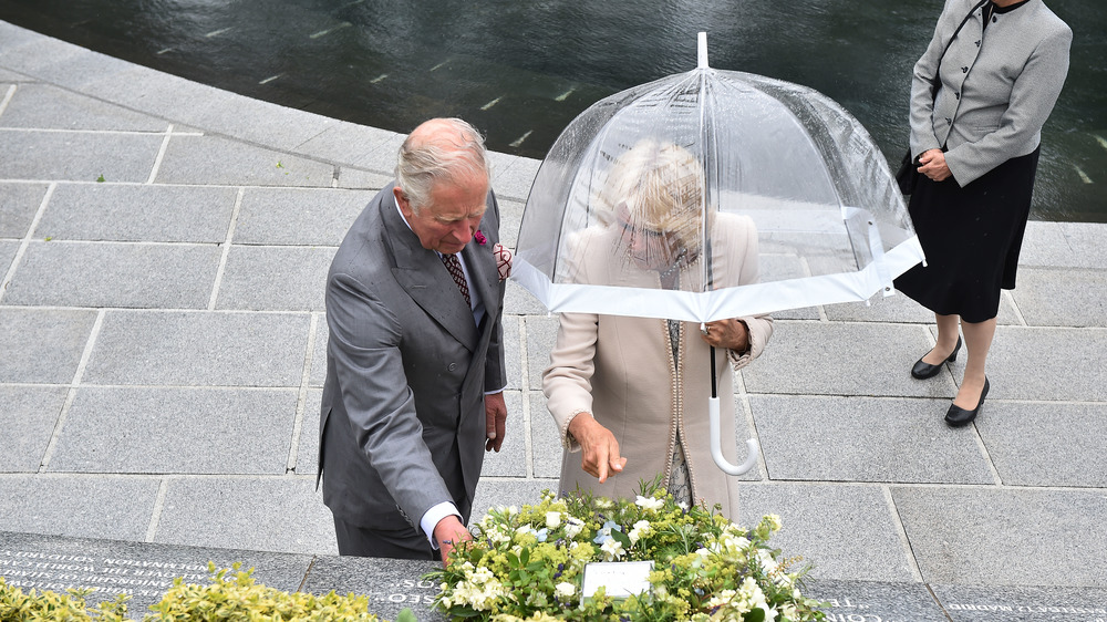 Prince Charles and Camilla Parker Bowles walking 