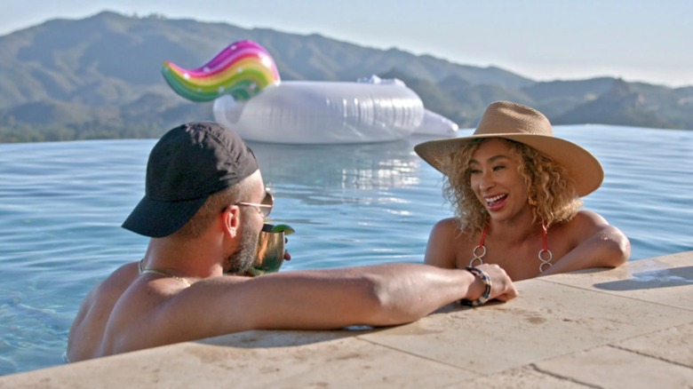 Bartise and Raven in the pool