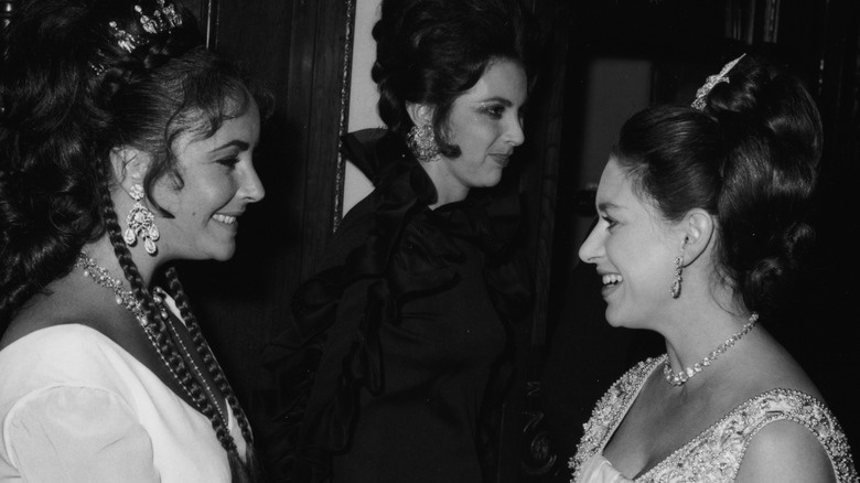 Princess Margaret and Elizabeth Taylor speaking