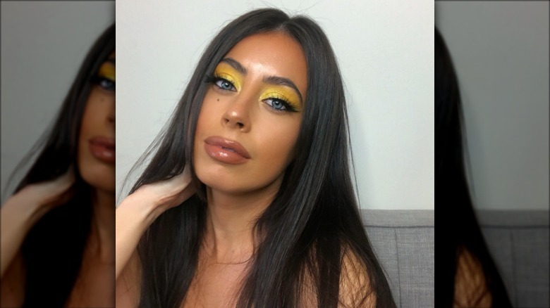 girl with yellow eye shadow