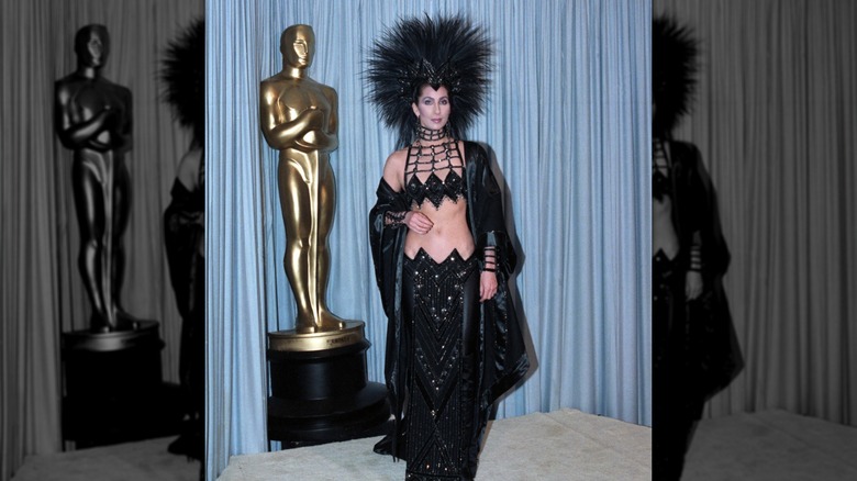 Cher wearing her revenge dress at the 1986 Oscars