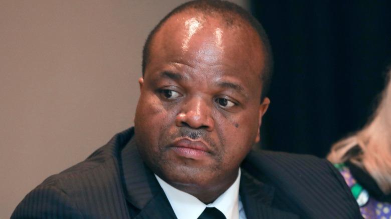 King Mswati III frowning 