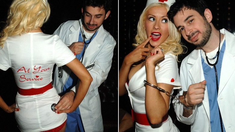 Christina Aguilera dressed as a nurse