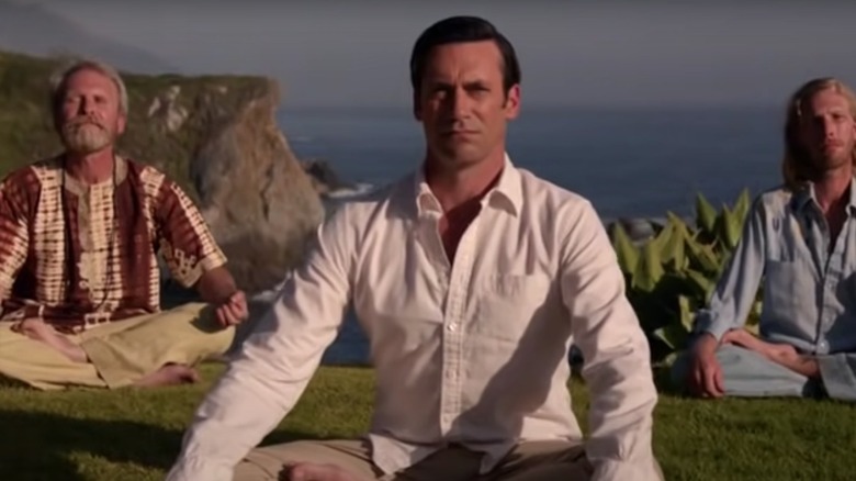 Don Draper meditating in Mad Men