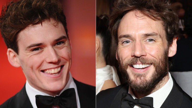 Before and after of Sam Claflin's smile