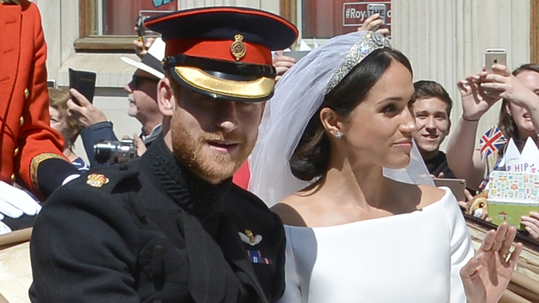 Prince Harry and Meghan Markle at their wedding