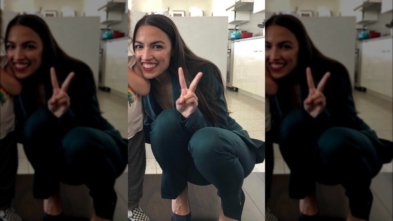 AOC in designer suit