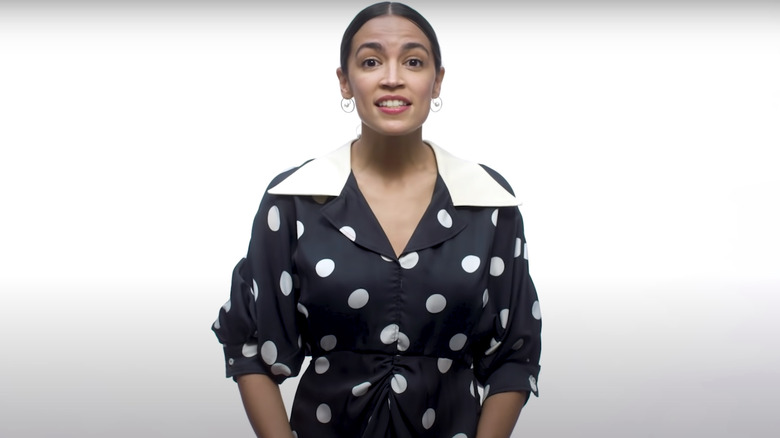 AOC in polka dot dress