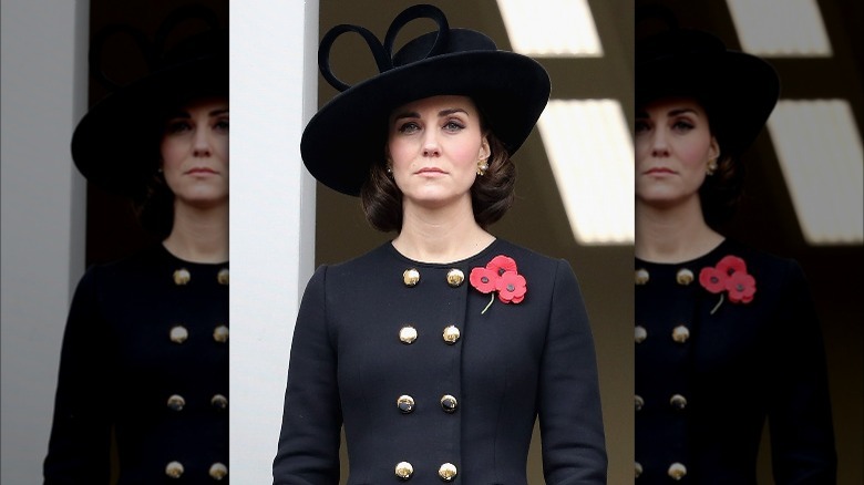 Kate Middleton looking somber