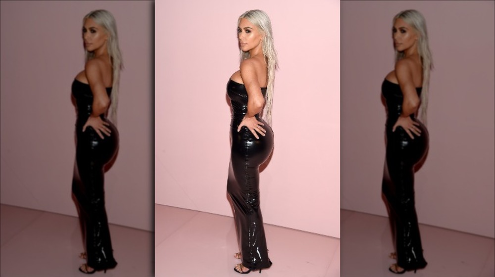 Kim Kardashian in a plastic dress